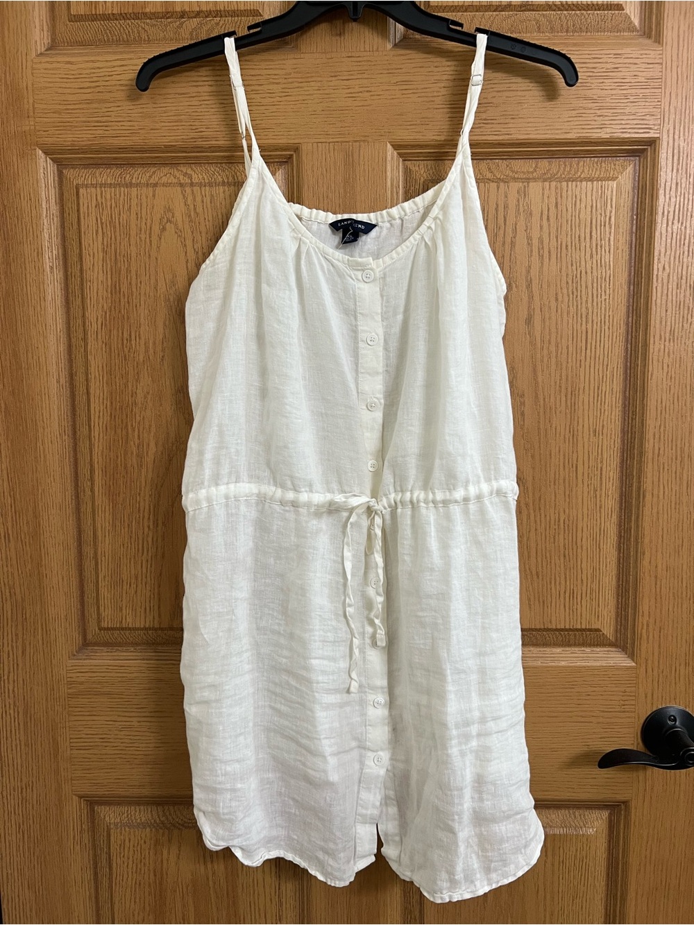 Lands End Linen Strapless Dress